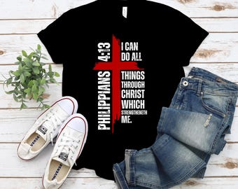 Philippians 4:13 Christian Distressed font TShirt Design, Bible Verse PNG SVG Digital svg files