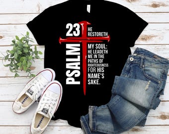 Psalm 23 Christian nail Cross Catholic Art Tshirt Design (Digital download)