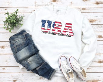 Patriotic T-Shirt Design - One Nation Under God png | Patriotic sublimation designs Distressed Christian png files
