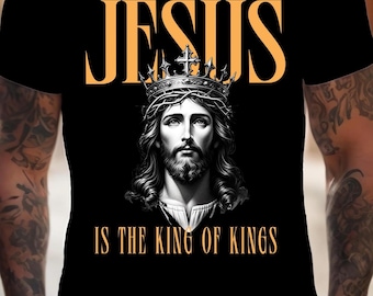 Jesús es rey Versículo bíblico png Cristiano PNG Diseño de camiseta Transferencias DTF