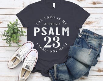 Psalm 23 The Lord Is My Shepherd | Christian Gift PNG | T-Shirt Design | Distressed font DTF Transfers