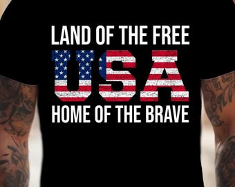 Diseño de camiseta patriótica del 4 de julio con la bandera de EE. UU. (Descarga digital)