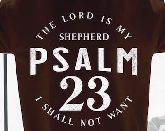 Salmo 23 Arte cristiano PNG Diseño de camiseta Arte católico Transferencias DTF (Descarga digital)