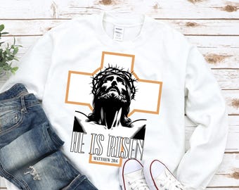 He Is Risen Christian Easter PNG SVG (Digital Download)