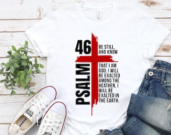 Psalm 46:10 Cross SVG | Christian Bible Verse T-Shirt Design (Digital Download)