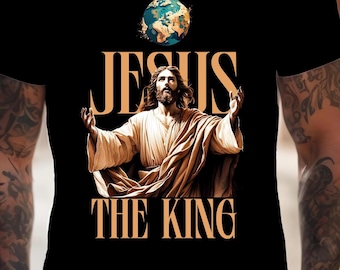 Jesús es rey Versículo bíblico png Cristiano PNG Diseño de camiseta Transferencias DTF