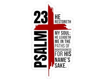 Psalm 23 Cross Faith Tote Bag & Mug Design (Sticker Ready)