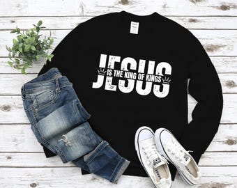 Jesus is king Bible verse png Christian PNG Distressed font TShirt design DTF Transfers
