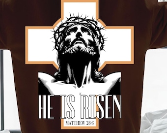 ¡Él ha resucitado! (Pascua cristiana, PNG, SVG, descarga digital)