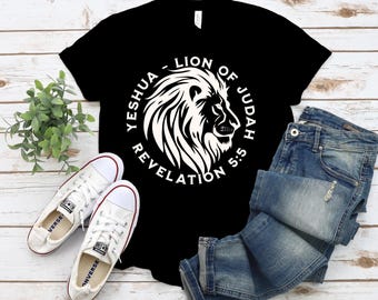 Lion of Judah Yeshua PNG Lion TShirt Design | Christian png Bible Verse DTF Transfers
