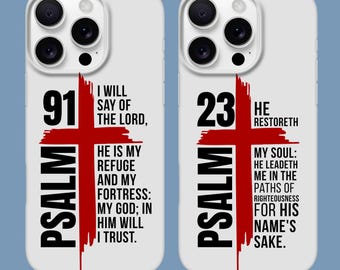 Psalm 91 & 23 iPhone Case, Faith Inspired Slim Phone Cover