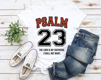 Psalm 23 Christian SVG Design: Retro Varsity Font Bible Verse png Digital svg files