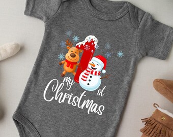 My First Christmas Reindeer Snowman Design, PNG SVG PDF (Digital products)