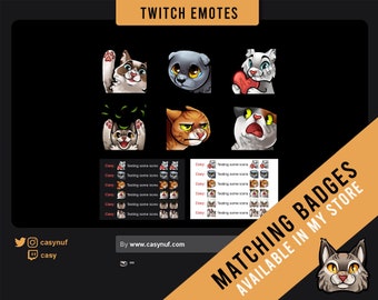 Cute cat emotes for Twitch Discord and Youtube