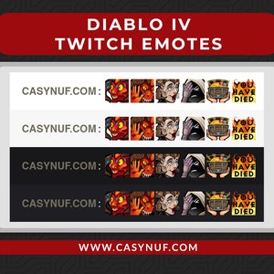 Diablo IV twitch emotes Lilith Inarius Twitch Youtube TikTok emotes premade ready to use emotes image 2