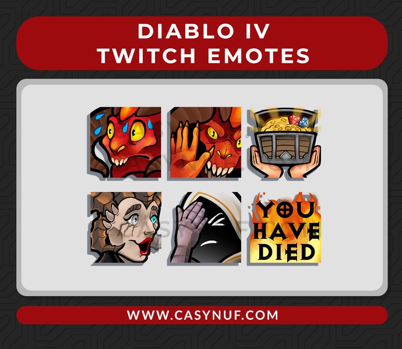 Diablo IV twitch emotes Lilith Inarius Twitch Youtube TikTok emotes premade ready to use emotes image 1