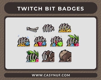 Animal Rib cage sub or bit badges for Twitch, Discord, Youtube | premade twitch badges creepy wolf | ready to use | custom chat sub badges |