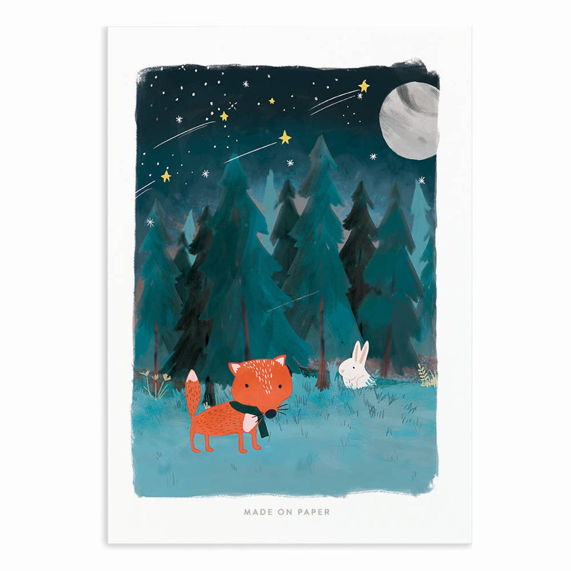 The Forest Fox Nursery Decor Kids Room Print Playroom Decor Nursery Art