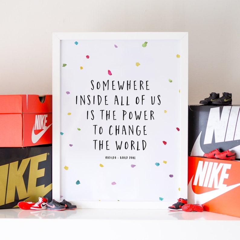 change the world matilda roald dahl quote printable etsy