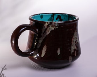 Ceramic Coffee Mug, Large Coffee Mug, Pottery Mug Handmade, Latte Mug, Pottery Coffee Mug, Stoneware Mug, Hand Painted Mug, Birthday Gift