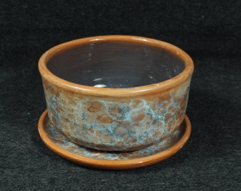 Handmade Ceramic Planter with Glaze Bubbles Decor, Pottery