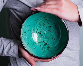 Handmade Colour Ceramic Bowls, Colorful Salad Bowl, Serving Bowl, Soup Bowl, Baking Bowl, Muesli Bowl, Housewarming Gift,  Idea Gift Friend