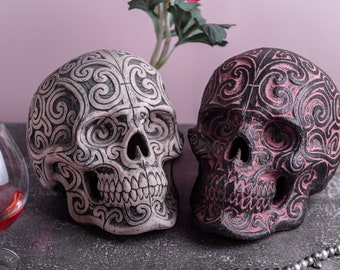 Human Skull, Replica, Mexican Skull, Handmade Ceramics, Bookshelf Decor, Farmhouse Decor, Best Friend Gift, Living Room Decor, Skull Decor