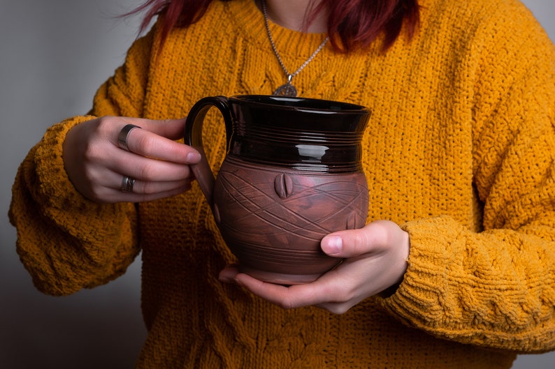 Ceramic Coffee Mug, Handmade Cup, Made In Ukraine, Coffee Bean Decor, Art Rustic Style, Handmade Pottery, Coffee Cup, Coffee Lover Gift Idea image 4