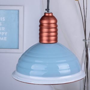 Ceramic Turquoise Lamp, Handmade Stoneware Hanging Light, Loft Ceiling Lamp, Living Room Lamp, Housewarming Gift, Handmade Home Decor Lamp