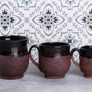Handmade Cup, Ceramic Coffee Cup, Organic Eco Ceramics, Art Country Style Ceramics, Coffee Mug, Handmade Ceramics, Brown Tea Cup, Gift Idea image 2