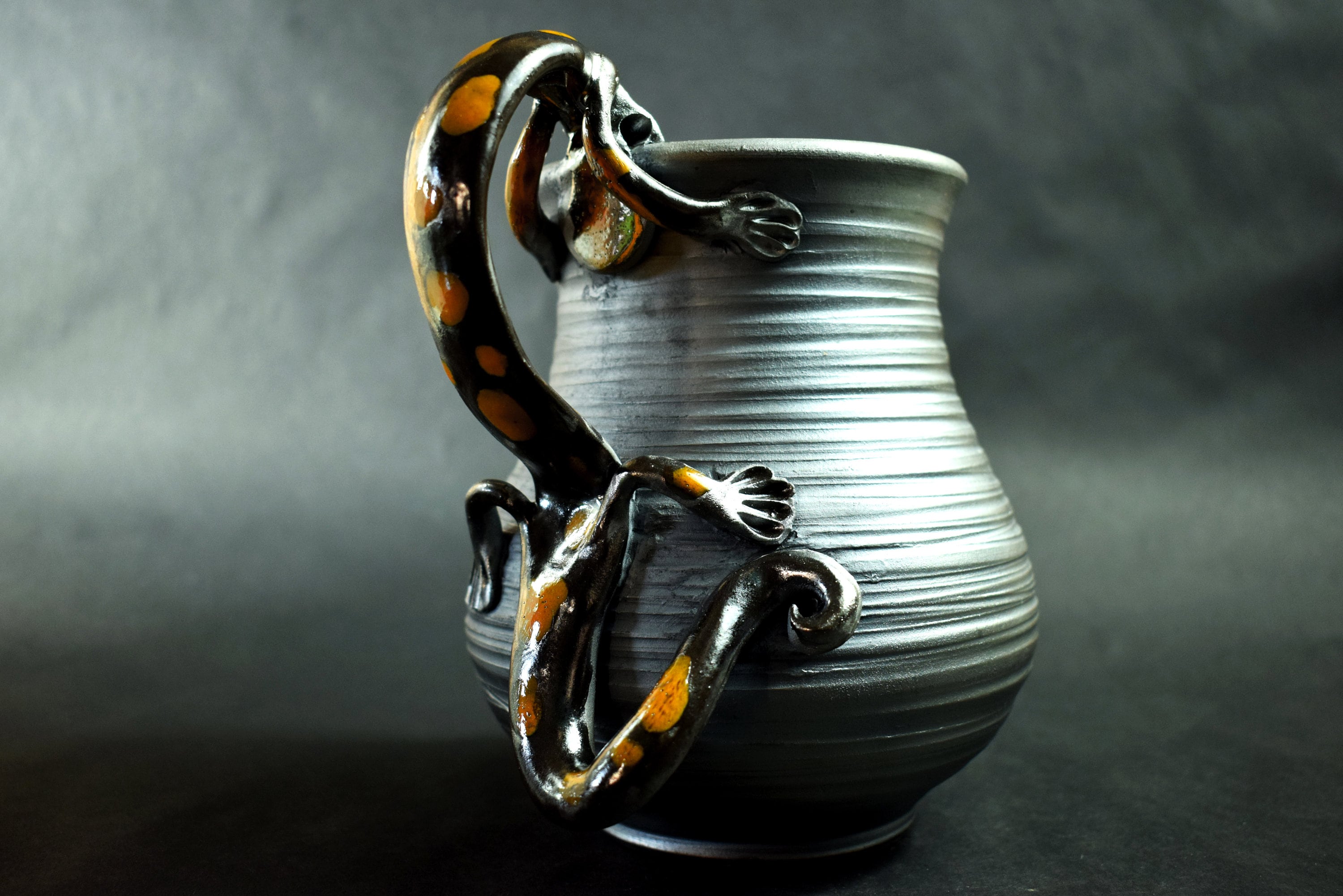 Ceramic Salamander Pitcher, Pottery Wine Pitcher, With