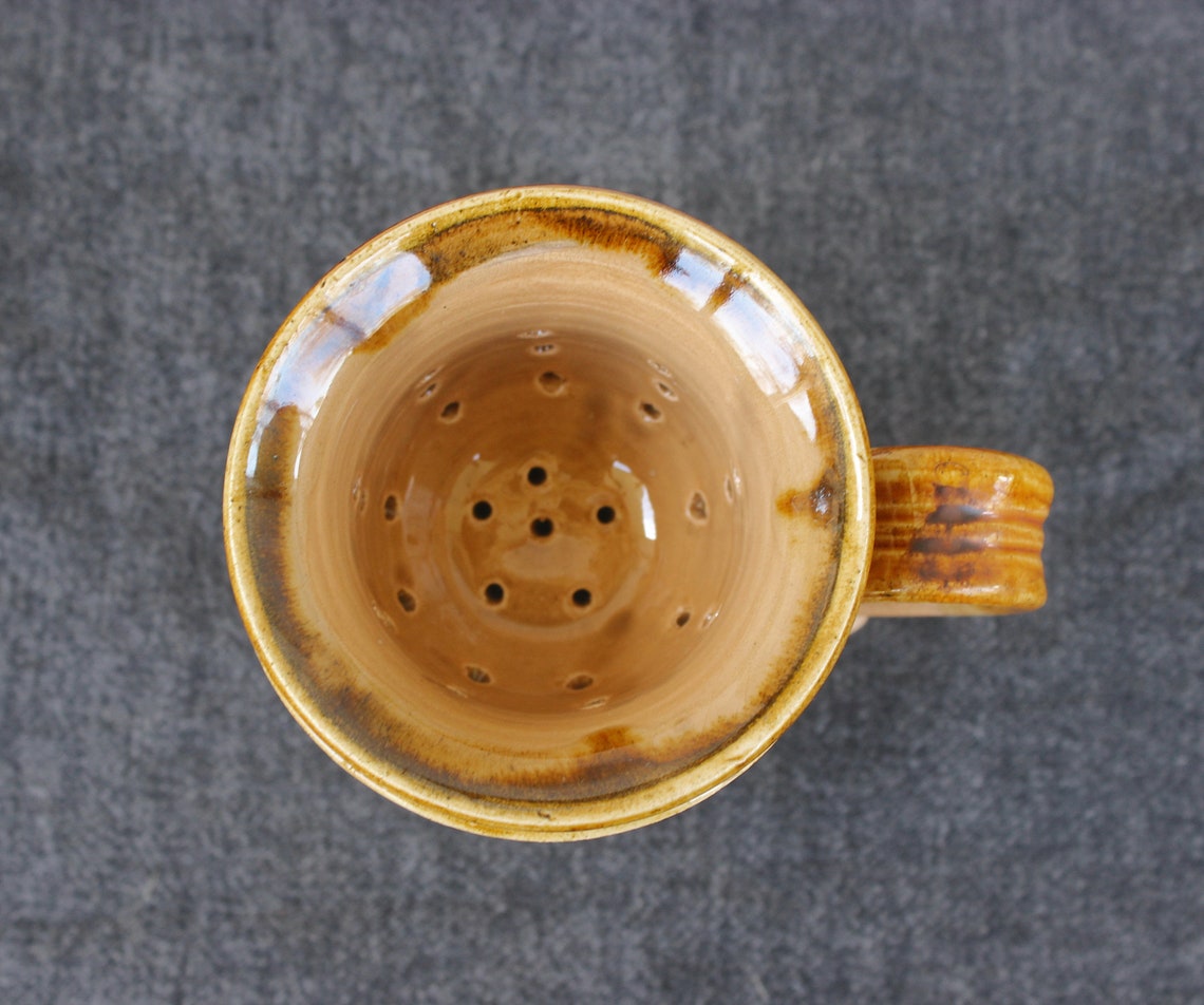 Handmade Pottery Tea Brewing Mug With Sieve Mug With Etsy