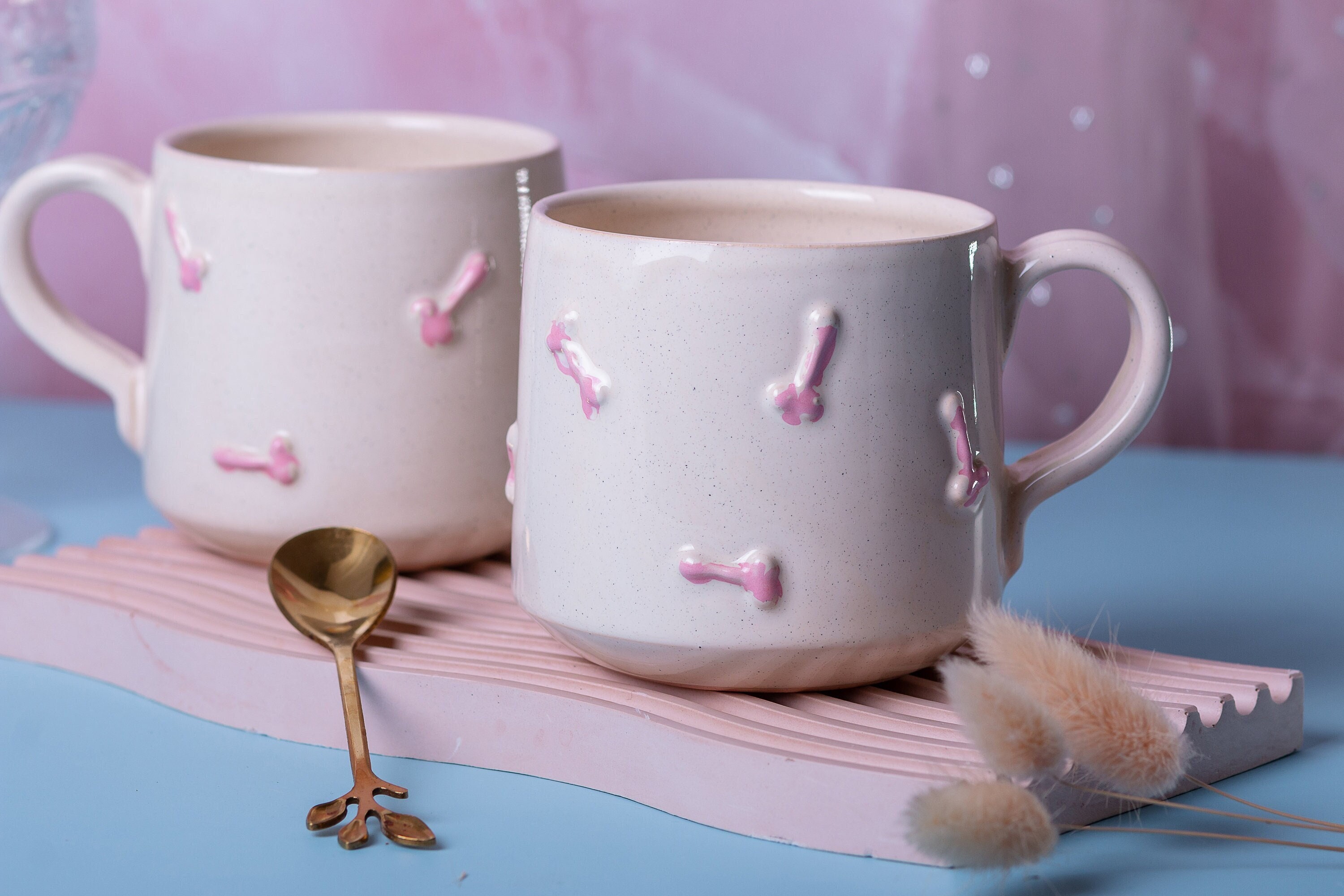 Handmade Ceramic Dick Mug – Funny Gag Coffee Cup, Stoneware Novelty Mug, Dinner Party Laugh, Dishwasher & Microwave Safe