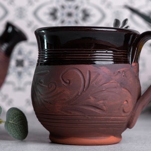 Handmade Cup, Ceramic Coffee Cup, Organic Eco Ceramics, Art Country Style Ceramics, Coffee Mug, Handmade Ceramics, Brown Tea Cup, Gift Idea image 3