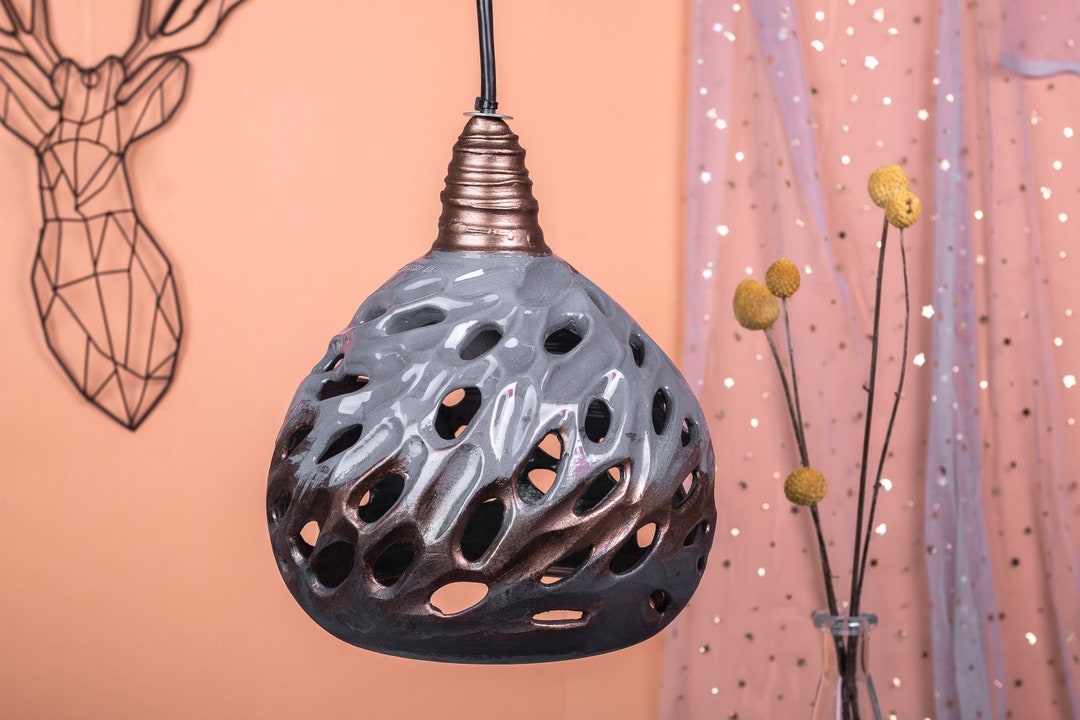 Handmade Ceramic Lamp Ceramic Ceiling Lamp Living Room Etsy