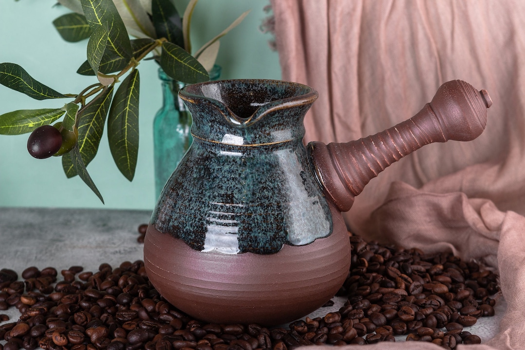 Ceramic Coffee Maker, Handmade Clay Coffee Pot, Ceramic Cezve for Make