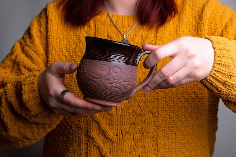 Handmade Cup, Ceramic Coffee Cup, Organic Eco Ceramics, Art Country Style Ceramics, Coffee Mug, Handmade Ceramics, Brown Tea Cup, Gift Idea image 1