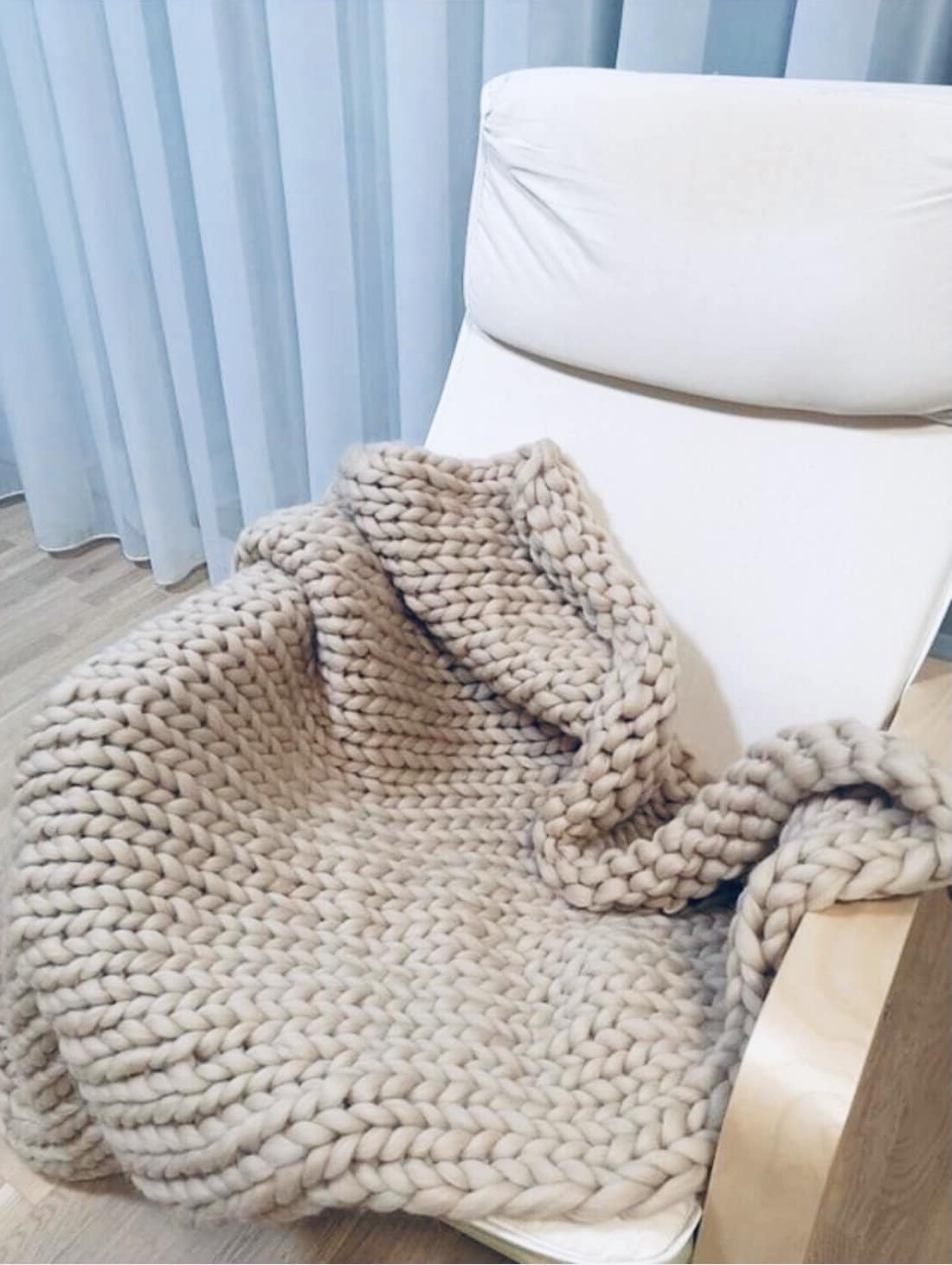 Chunky Knit Blanket, Blanket, Super Chunky Blanket, Giant Knit Blanket, Thick  Yarn Blanket, Bulky Knit, Merino Wool, Extreme Knitting 