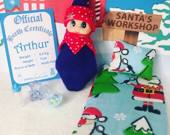 Baby Elf Doll Arthur The Shelf Sitter With Accessories