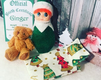 Baby Elf Ginger Doll The Shelf Sitter With Accessories