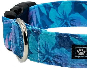 Hibiscus Floral Dog Collar 1 inch or 1.5 inch wide Hawaiian