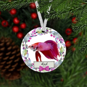 Betta Fish Custom Ornament, Siamese Fighting Fish Pet Ornament, Fish Dad Gift Pet Keepsake, Freshwater Fish Gift, Beta Fish Decor