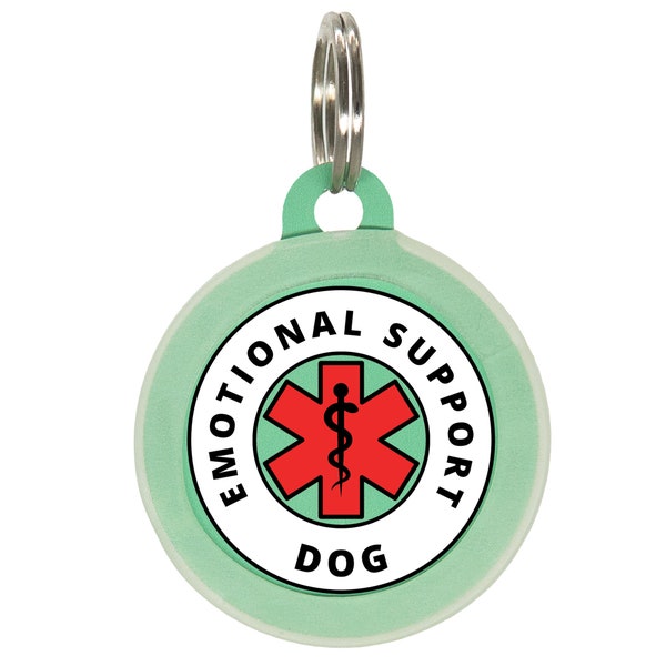 Emotional Support Dog Tag, Working Dog Gear, Anxiety Dog Name Tags, Medical Alert ID Tag, Mental Health Dog Tag Personalized