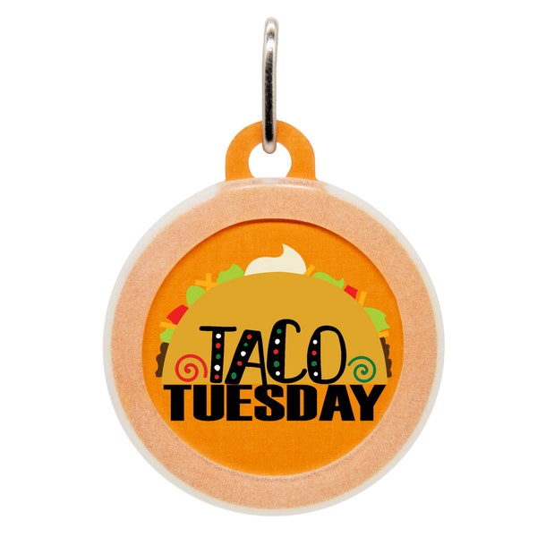 Taco Tuesday Silicone Dog Tag Personalized, Funny Pet Name Tags, Custom Cat ID Tag, Glow In The Dark Silicone Dog Tag Gifts, Cat Collar Tag