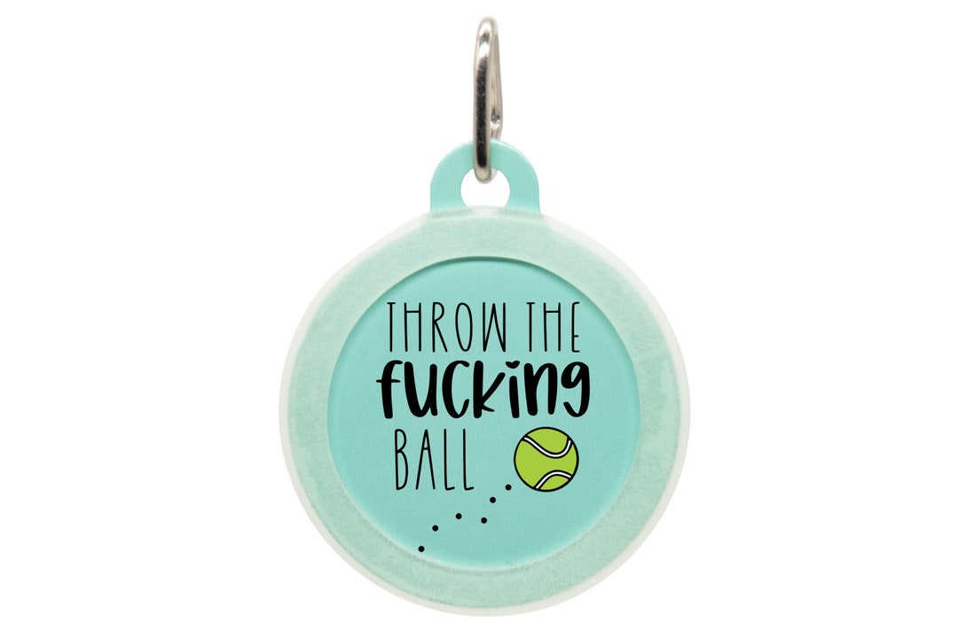 Tennis Ball Dog Tag, Funny Pet Name Tag, Silent Dog Tag Personalized