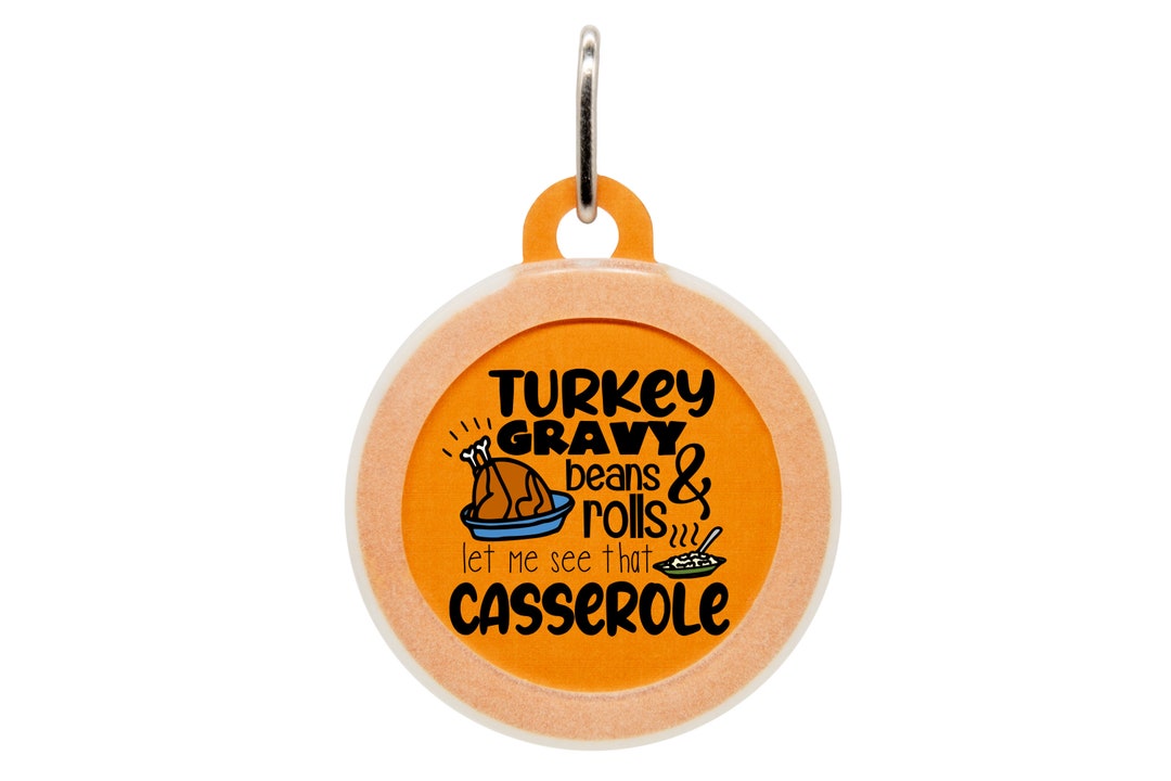 Personalized Cat ID Tag Thanksgiving, Fall Theme Cat Name Tag, Orange Funny Custom Cat Collar