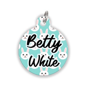 Custom Bunny Pet ID Tag, Cute Rabbit Name Tag, Engraved Dog Tag, Personalized Cat Tag, Easter Pet Tag for Kittens, Puppies, Dogs, and Cats