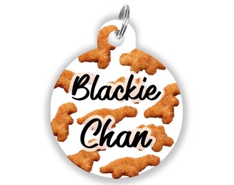 Chicken Nugget Cat Tag Cute, Food Dog ID Tag, Dinosaur Pet ID Tag, Funny Dog Tag Dogs Personalized, Girl Dog Accessories Boy, Cool Dog Stuff