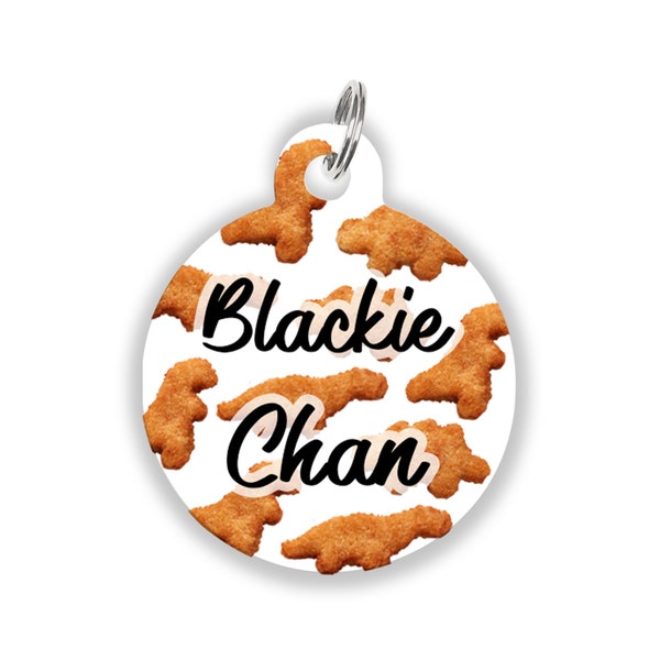 Chicken Nugget Cat Tag Cute, Food Dog ID Tag, Dinosaur Pet ID Tag, Funny Dog Tag Dogs Personalized, Girl Dog Accessories Boy, Cool Dog Stuff