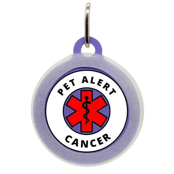 Cancer Medical Alert Tag for Pet, Soundless Tag, Cat Tag Silent, Pet Info, Pet Name Tag, Custom ID Tag, Dog Tag Small Dog, Silicone Dog Tag